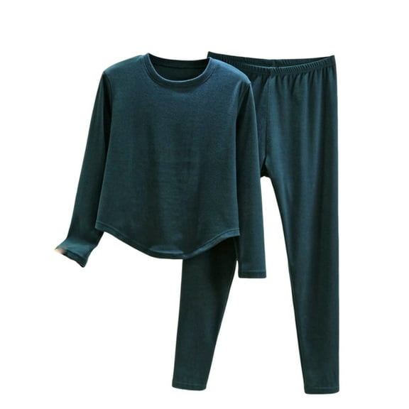 Enjoytime Lightweight Winter Pajamas Solid Color 2 Piece Set V-Neck Long Sleeve Blouses Loose Pants Loungewear Velvet Classic Soft Sleepwear