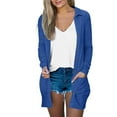 thumbnail image 1 of Enjoytime Long Cardigans for Women Solid Color Long Sleeve Tops Open Front Button Outwear with Pockets, 1 of 5