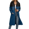 thumbnail image 1 of Enjoytime Long Hoodies for Women Patchwork Long Sleeve Zip Up Hoodie Fall Winter Casual Loose Oversized Sweatshirt with Pockets Blue XXXXL, 1 of 6