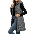 thumbnail image 1 of Enjoytime Long Puffer Vest for Women Sleeveless Zip Up Hooded Quilted Gilet Fall Winter Warm Casual Padded Outerwear with Zipper Pockets, 1 of 8