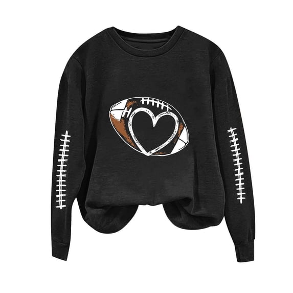 Enjoytime Long Sleeve Shirts for Women Cute Printed Long Sleeved Crewneck Sweatshirt Loose Pullover Tops 2025 Clothes
