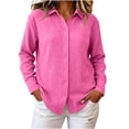 thumbnail image 1 of Enjoytime Long Sleeve Shirts for Women V Neck Collared Button Down Blouses Dressy Business Casual Tops, 1 of 6