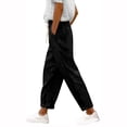 thumbnail image 1 of Enjoytime Lounge Pants Women Solid Color Elastic Waist Loose Trousers with Pockets Office Work Casual Plus Size Pants Black XXL, 1 of 4