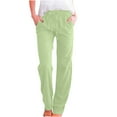 thumbnail image 1 of Enjoytime Lounge Pants Women Solid Color Elastic Waisted Straight Leg Trousers Drawstring Casual Loose Comfy Plus Size Womens Pants with Pockets Green XXL, 1 of 6
