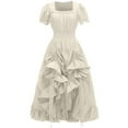 thumbnail image 1 of Enjoytime Medieval Dress for Women Solid Color Cosplay Renaissance Dress Women Short Sleeve Dresses Halloween Costumes Woman 2024 on Clearance, 1 of 5