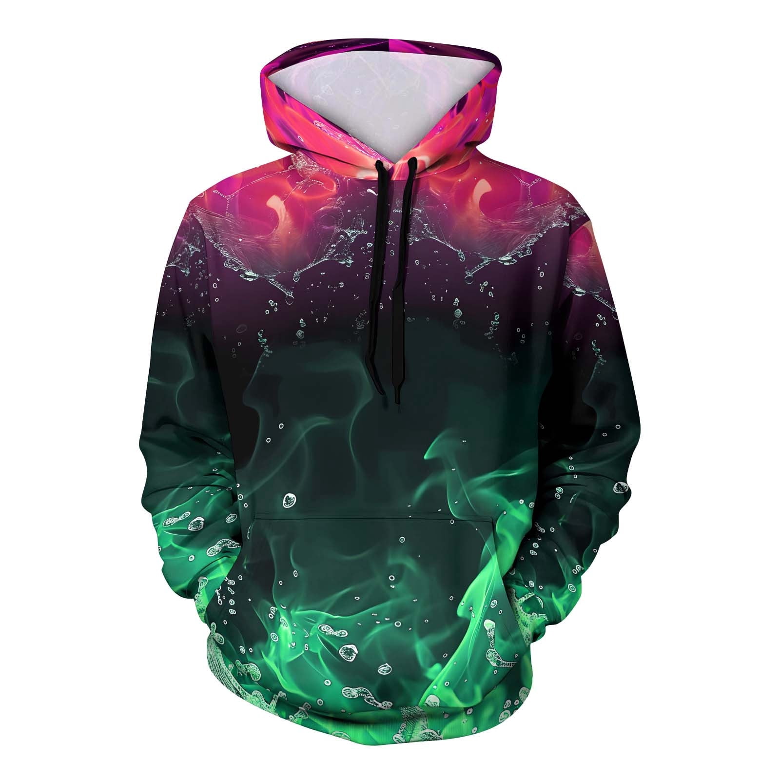 Enjoytime Oversized Hoodie Flame Printing Long Sleeve Pullover