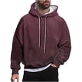thumbnail image 1 of Enjoytime Men's Fashion Hoodies & Sweatshirts Gradient Long Sleeve Pullover Tops Casual Loose Fall Winter Plus Size Clothing Wine XL, 1 of 6