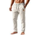 thumbnail image 1 of Enjoytime Men's Pants Patchwork Elastic Waist Casual Trousers Drawstring Lounge Joggers with Pockets, 1 of 5