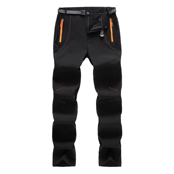 Enjoytime Men's Pants Patchwork Stretch Plus Size Tactical Pants Lightweight Workout Gym Baggy Sweatpants for Men Black M