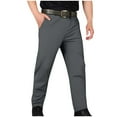 thumbnail image 1 of Enjoytime Men's Work Pants Solid Color Straight Plus Size Pants Elasticity Breathable Lightweight Outdoor Trousers Dark Gray M, 1 of 7