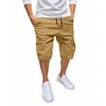 thumbnail image 1 of Enjoytime Mens Athletic Shorts Solid Color Elastic Waist Drawstring Casual Plus Size Shorts with Pockets for Workout Athletic Hiking Khaki S, 1 of 6