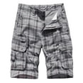 thumbnail image 1 of Enjoytime Mens Cargo Shorts Casual Loose Printed Cotton Plus Size Shorts with Elastic Waist and Zipper Pockets Gray XXL, 1 of 4