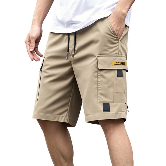 Enjoytime Mens Cargo Shorts Elastic Waist Drawstring Lightweight Breathable Casual Sweat Shorts with Multi Pockets