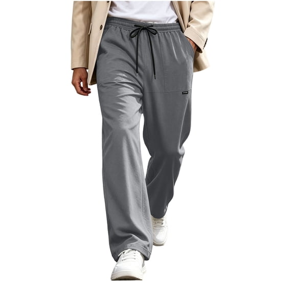 Enjoytime Mens Casual Pants Elastic Waist Soft Baggy Sweatpants Drawstring Lounge Workout Running Pants