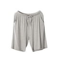 thumbnail image 1 of Enjoytime Mens Casual Shorts Solid Color Drawstring Elastic Waist Pajamas Thin Loose Plus Size Shorts with Pockets Gray L, 1 of 5