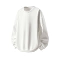thumbnail image 1 of Enjoytime Mens Crewneck Sweatshirt Patchwork Long Sleeve Pullover Tops Casual Loose Fall Winter Warm Plus Size Clothes White XXXXL, 1 of 5