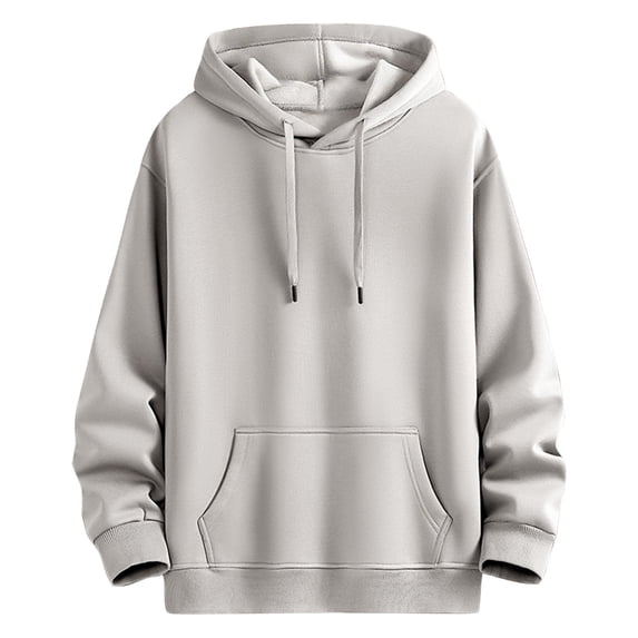 Enjoytime Mens Hoodies Long Sleeve Lightweight Pullover Tops Fashion Solid Color Casual Fall Winter Sweatshirt Plus Size Clothing Khaki XXL