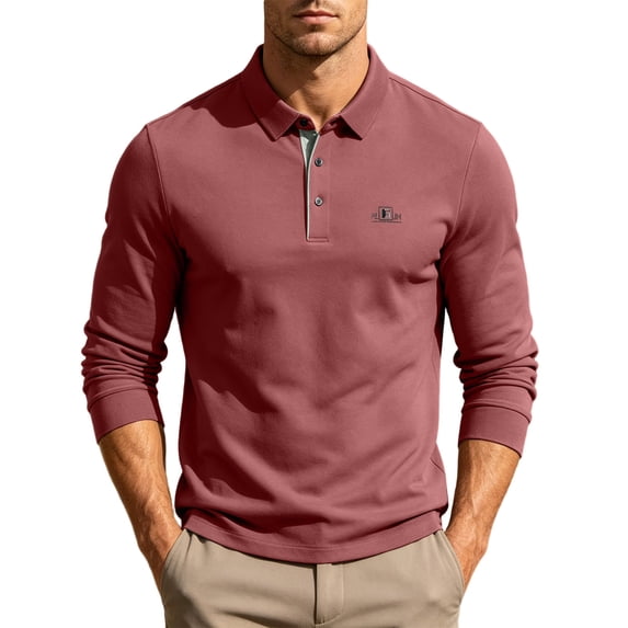 Enjoytime Mens Long Sleeve Shirt Business Casual Golf Shirts Collared Button Down Stretch Work Shirt