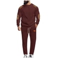 thumbnail image 1 of Enjoytime Mens Outfits 2 Piece Casual Crewneck Long Sleeve Sweatshirt Drawstring Long Pants Plus Size Sets Fashion Patchwork Jogging Sweatsuits for Men, 1 of 8