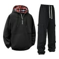 thumbnail image 1 of Enjoytime Mens Outfits Solid Color Long Sleeve Zip Up Hoodie Drawstring Pants Plus Size Two Piece Set Casual Athletic Jogging Matching Sets, 1 of 8