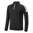 thumbnail image 1 of Enjoytime Mens Oversized Sweatshirt Patchwork Standing Collar Quarter Zip Pullover Sweatshirts Casual Workout Gym Long Sleeve Tops Black M, 1 of 7