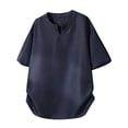 thumbnail image 1 of Enjoytime Mens Shirts Casual Short Sleeve V-Neck Solid Color T Shirt Summer Lightweight Fashion Shirt, 1 of 3