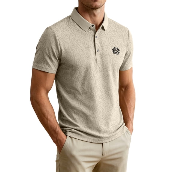 Enjoytime Mens Shirts Short Sleeve Printed Collared Button Stretch Business Casual Work Golf Shirts