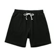 thumbnail image 1 of Enjoytime Workout Shorts for Men Solid Color Drawstring Cotton Loose Athletic Shorts with Elastic Waist and Pockets Black M, 1 of 4