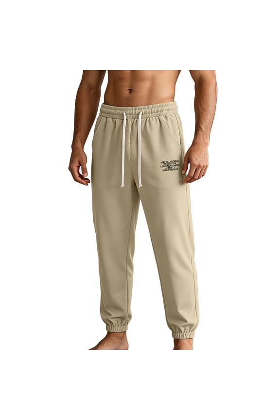 Mens Sweat Pants Elastic Waist Quick Dry Workout Pants Drawstring Athletic Casual Joggers with Pockets