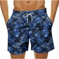 thumbnail image 1 of Enjoytime Mens Swim Shorts Hawaiian Print Elastic Waist Drawstring Shorts Summer Beach Vacation Trunks, 1 of 5