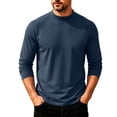 thumbnail image 1 of Enjoytime Mens T Shirts Mock Neck Stretch Long Sleeve Shirt Solid Fitted Lightweight Casual Fall Basic Tops, 1 of 6