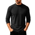 thumbnail image 1 of Enjoytime Mens T Shirts Mock Neck Stretch Long Sleeve Shirt Solid Fitted Lightweight Casual Fall Basic Tops, 1 of 6