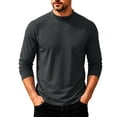 thumbnail image 1 of Enjoytime Mens T Shirts Mock Neck Stretch Long Sleeve Shirt Solid Fitted Lightweight Casual Fall Basic Tops, 1 of 6