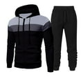 thumbnail image 1 of Enjoytime Mens Winter Outfits Patchwork Long Sleeve Zip Up Hoodie Sweatpants Plus Size 2 Piece Sets Comfy Casual Sweatsuit, 1 of 5