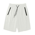 thumbnail image 1 of Enjoytime Mens Workout Shorts Solid Color Elastic Waist Drawstring Ice Silk Drying Plus Size Shorts with Pockets for Casual Running White XL, 1 of 6