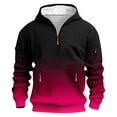 thumbnail image 1 of Enjoytime Mens Zip Up Hoodie Gradient Long Sleeve Pullover Tops Casual Loose Cargo Oversized Sweatshirt with Pockets Hot Pink M, 1 of 5