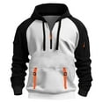 thumbnail image 1 of Enjoytime Mens Zip Up Hoodie Patchwork Long Sleeve Casual Pullover Tops Lightweight Fall Winter Warm Oversized Sweatshirt White XL, 1 of 4