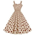 thumbnail image 1 of Enjoytime Midi Dresses for Women Polka Dots Print Square Neck Sleeveless Strap Dress Fashion Vintage Lace A-Line Dresses, 1 of 4