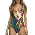thumbnail image 1 of Enjoytime One Piece Bathing Suit for Women Print Scoop Neck Tummy Control Backless Swimsuit Modest Sexy Swimwear 2026, 1 of 6
