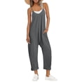 thumbnail image 1 of Enjoytime One Piece Jumpsuits for Women Adjustable Straps Long Pants Overalls Beach Vacation Casual Rompers Plus Size Clothes, 1 of 8