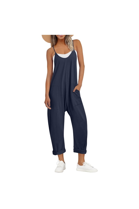 One Piece Jumpsuits for Women Adjustable Straps Long Pants Overalls Beach Vacation Casual Rompers Plus Size Clothes