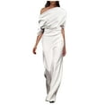 thumbnail image 1 of Enjoytime One Piece Jumpsuits for Women Dressy One Shoulder Short Sleeve Long Pants Rompers Spring Business Casual Outfits, 1 of 6