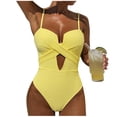 thumbnail image 1 of Enjoytime One Piece Swimsuit Women U-Wire Ruched Cut Out Tummy Control Bathing Suit Adjustable Straps Swimwear, 1 of 6
