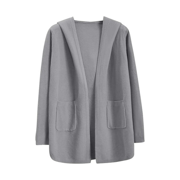 Enjoytime Open Front Cardigan for Women Solid Color Long Sleeved Coat with Pocket Fall Fashion 2025 Clothing
