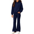 thumbnail image 1 of Enjoytime Outfits for Girls Long Sleeve Hoodie with Flared Pants 2 Piece Set Kids Fall Fashion Comfy Casual Outfit, 1 of 8