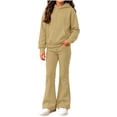 thumbnail image 1 of Enjoytime Outfits for Girls Long Sleeve Hoodie with Flared Pants 2 Piece Set Kids Fall Fashion Comfy Casual Outfit, 1 of 8