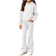 thumbnail image 1 of Enjoytime Outfits for Girls Long Sleeve Hoodie with Flared Pants 2 Piece Set Kids Fall Fashion Comfy Casual Outfit, 1 of 8