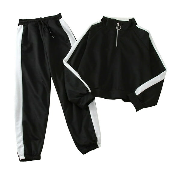 Enjoytime Womens Two Piece Sets Solid Color Long Sleeve Zip Up Sweatshirt Sweatpants Sweatsuits Fall Winter Travel Loungewear Plus Size Lounge Sets