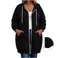 thumbnail image 1 of Enjoytime Oversized Hoodies for Women Long Sleeve Solid Zip Up Sweatshirt Fall Fashion Loose Long Hoodie Jackets, 1 of 6