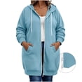 thumbnail image 1 of Enjoytime Oversized Hoodies for Women Long Sleeve Solid Zip Up Sweatshirt Fall Fashion Loose Long Hoodie Jackets, 1 of 6